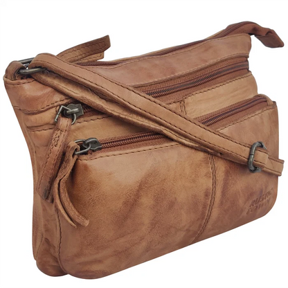 Nova Leather Crossbody Handbag for Women, Cognac