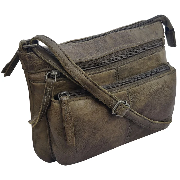Nova Leather Crossbody Handbag for Women, Olive