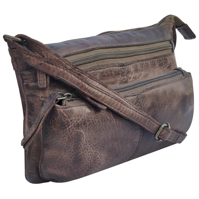 Nova Leather Crossbody Handbag for Women, Stone Brown