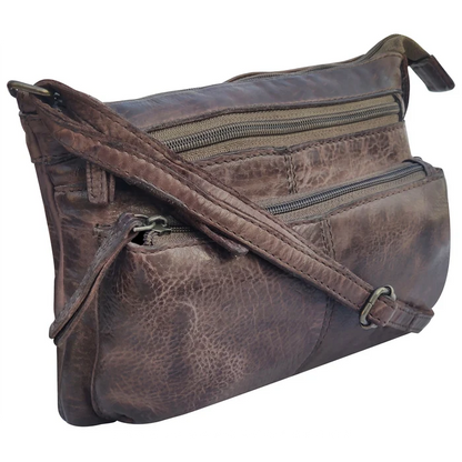 Nova Leather Crossbody Handbag for Women, Stone Brown
