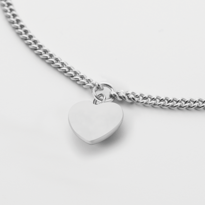 Ocean Heart Armkette Silber