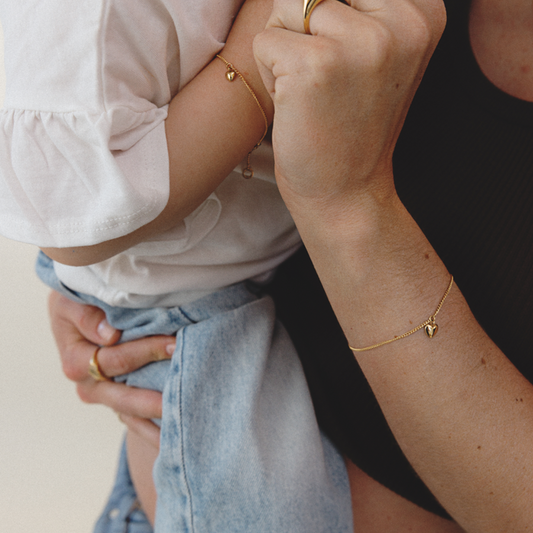 Ocean Heart Mama & Mini Set Gold