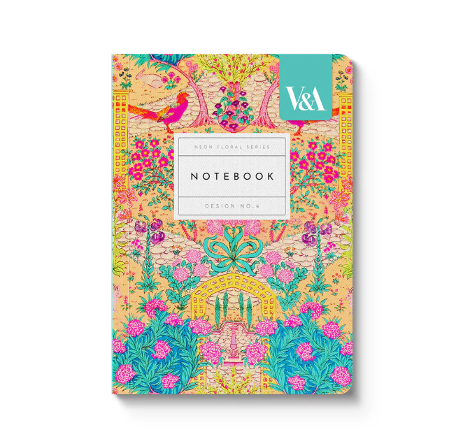 Ohh Deer A6 Neon Floral Ornate Garden Paperback Notebook
