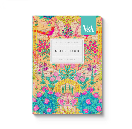 Ohh Deer A6 Neon Floral Ornate Garden Paperback Notebook