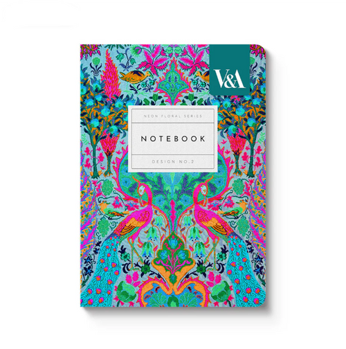 Ohh Deer A6 Neon Floral Peacock Paperback Notebook
