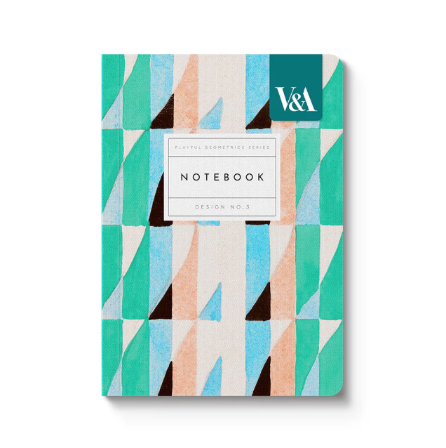 Ohh Deer A6 Playful Geometrics Turquoise Prism Paperback Notebook