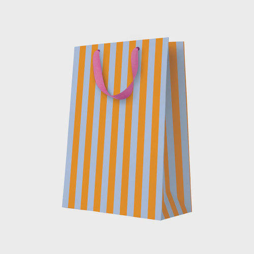 Ohh Deer Orange & Blue Striped Large Gift Bag