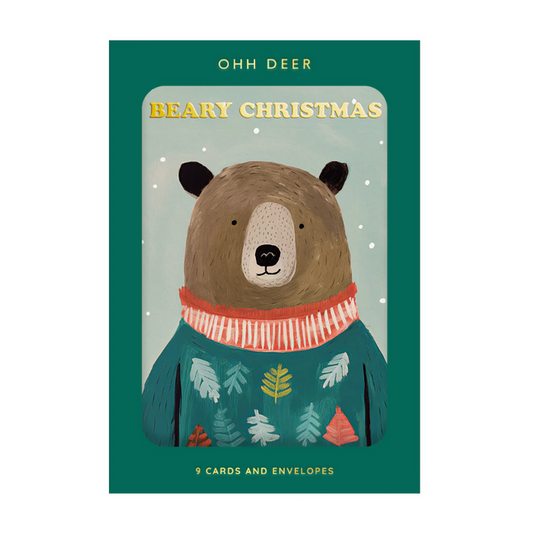Ohh Deer Pack Of 9 Christmas Cards - Festive Bears