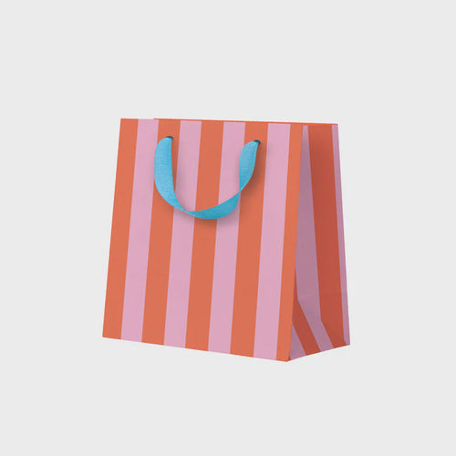 Ohh Deer Pink & Orange Striped Mini Gift Bag
