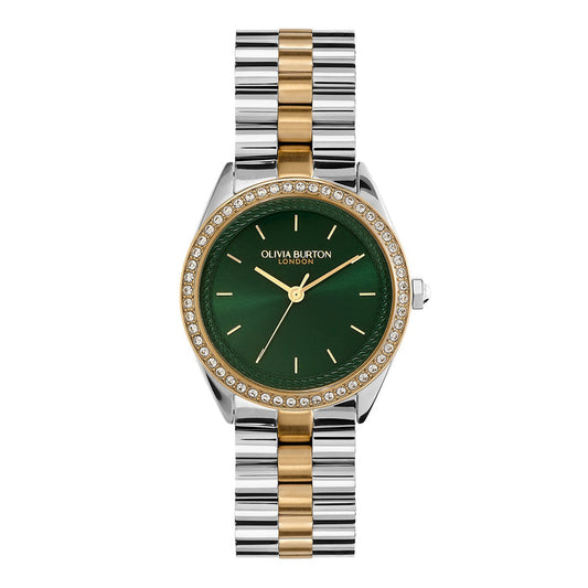 Olivia Burton  Sports Luxe Bracelet Watch - Bejewelled Forest Green