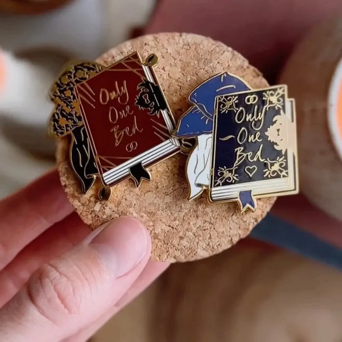 Only One Bed Trope Enamel Pin YA - Purple Pins & Patches