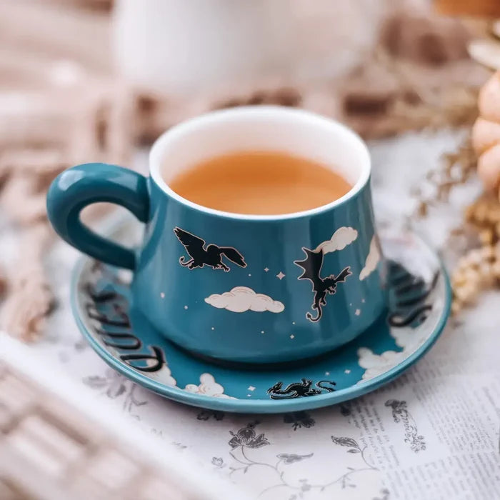 Onyx Storm Inspired: Quest Squad Teacup + Saucer Set Drinkware