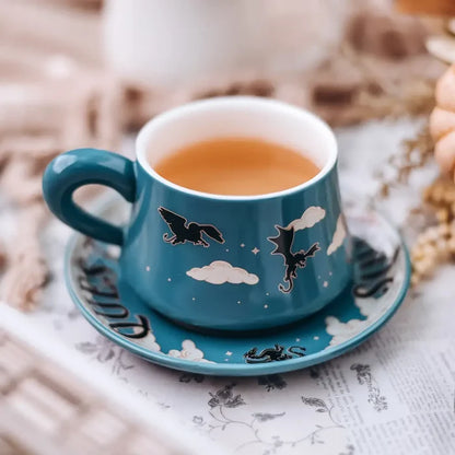 Onyx Storm Inspired: Quest Squad Teacup + Saucer Set Drinkware