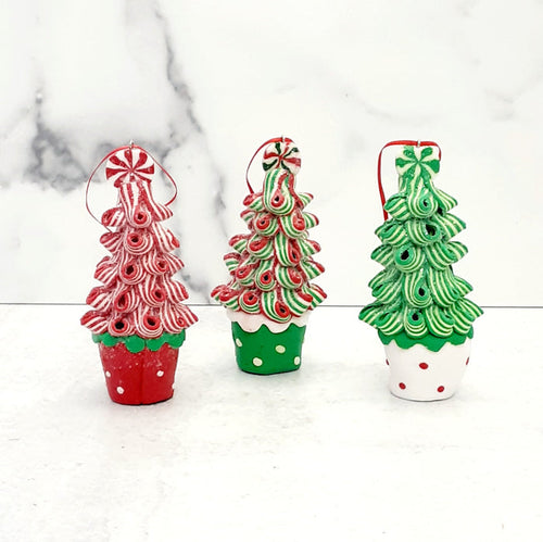 Ornament Ribbon Candy Tree 5" Asstd