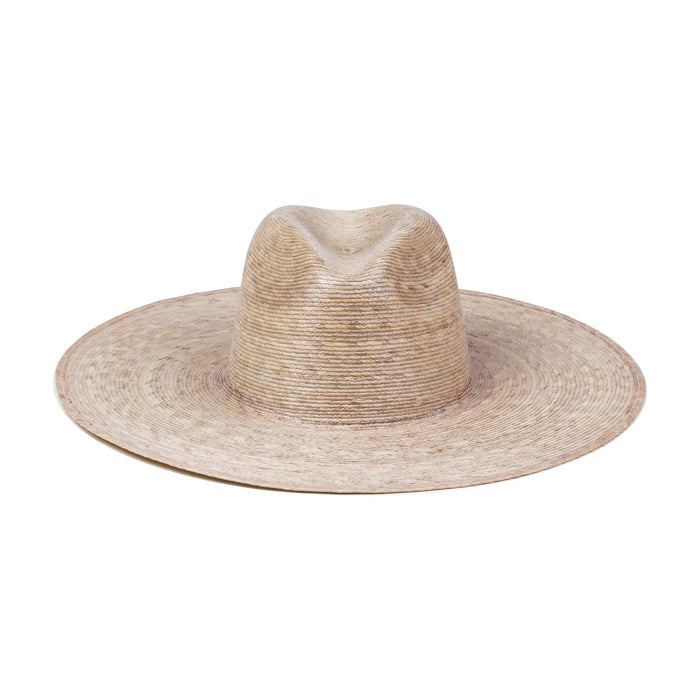 Natural straw Palma Wide Fedora with a wide brim and fedora crown