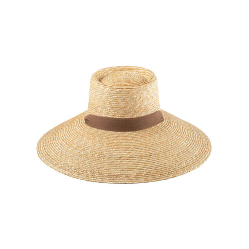 Paloma Sun Hat with a wide brim and brown band