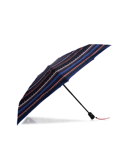 Parapluie Mini Auto Rayure Petit Cœur Marine