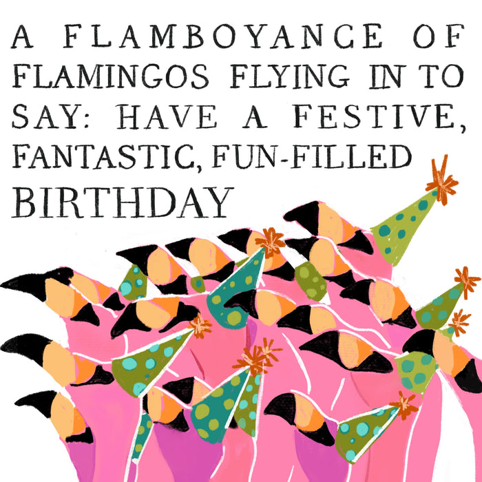 Party Flamingos — Birthday Card