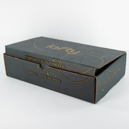 Grey Lofty Coffee gift box for shipping