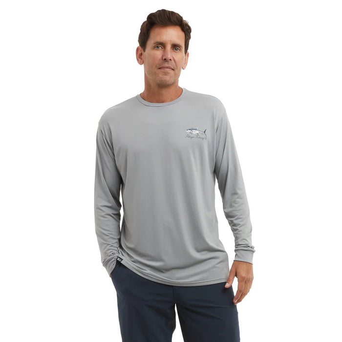 pelagic-aquatek-goione-bluefin-tuna-long-sleeve-performance-shirt-gray-model-front