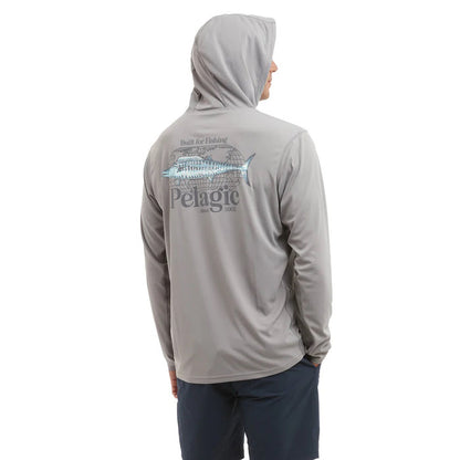 pelagic-vaportek-worldwide-wahoo-performance-hooded-fishing-shirt-grey-model-hood