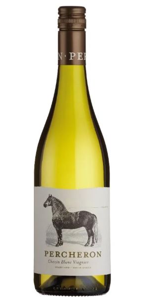 Percheron wine bottle on a white background
