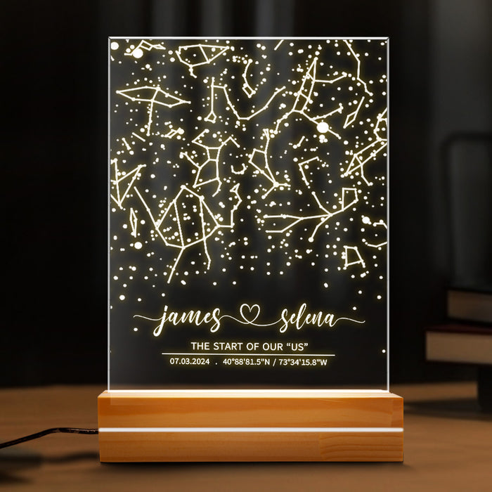 Custom Star Map on Night Light | Anniversary Gift For Couple
