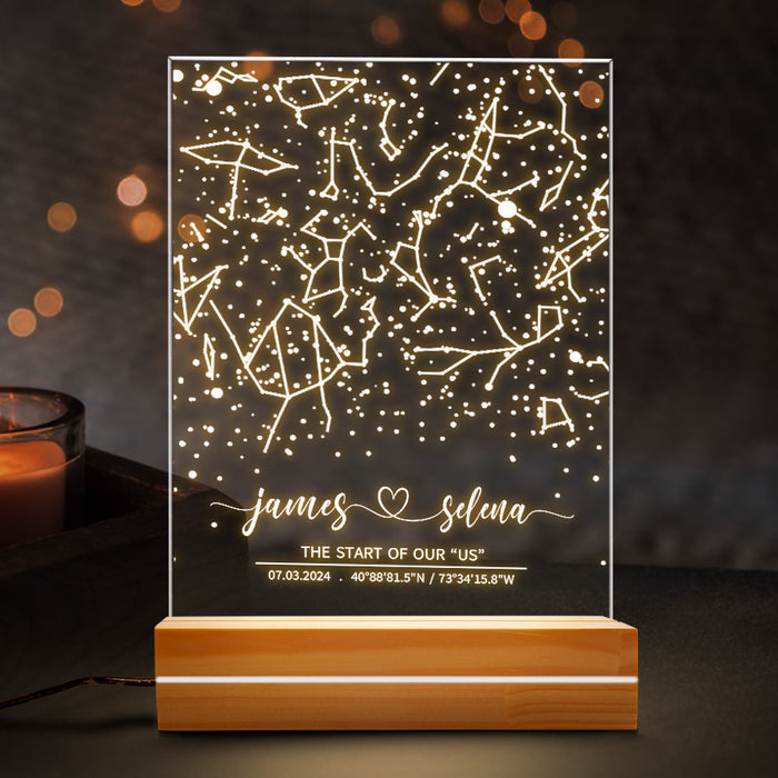 Custom Star Map on Night Light | Anniversary Gift For Couple