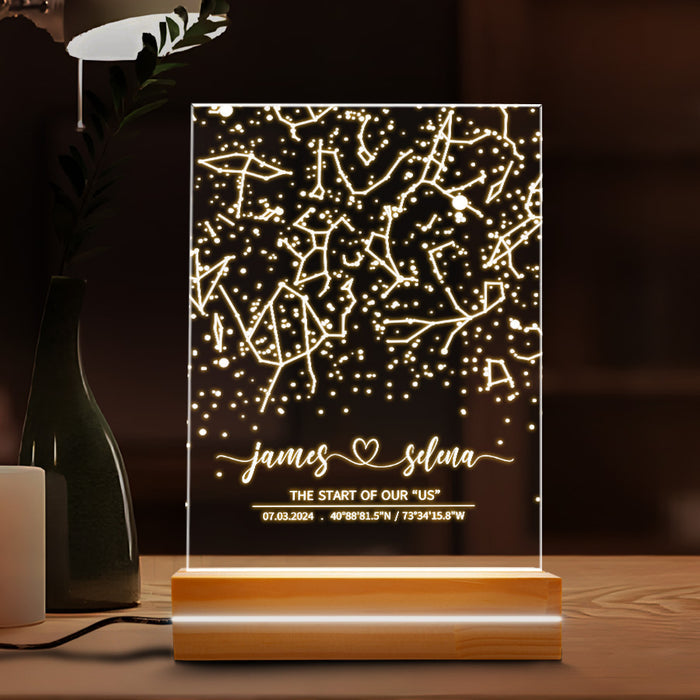 Custom Star Map on Night Light | Anniversary Gift For Couple