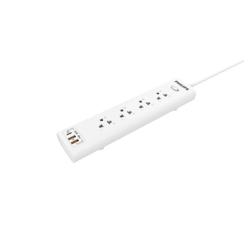 Philips Power Strip, 4 Ac Outlet, 1USB-C 2 & Usb with Overload Protection, 2Mm