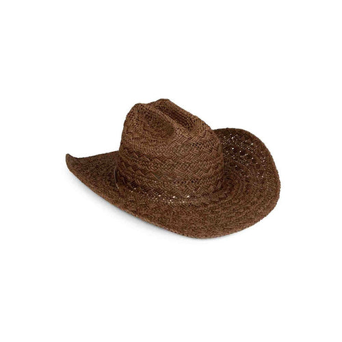 Phoenix Cowboy - Carob Cowboy Hat in rich carob color, handwoven paper straw