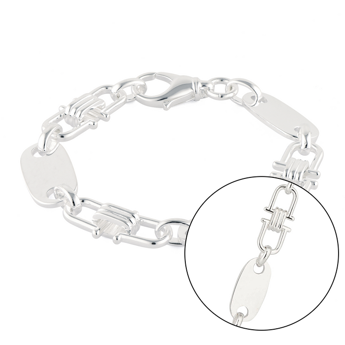 Plattenarmband 12mm breit - 925er Silber