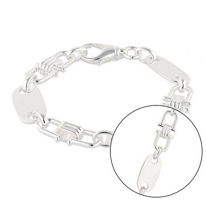 Plattenarmband 12mm breit - 925er Silber