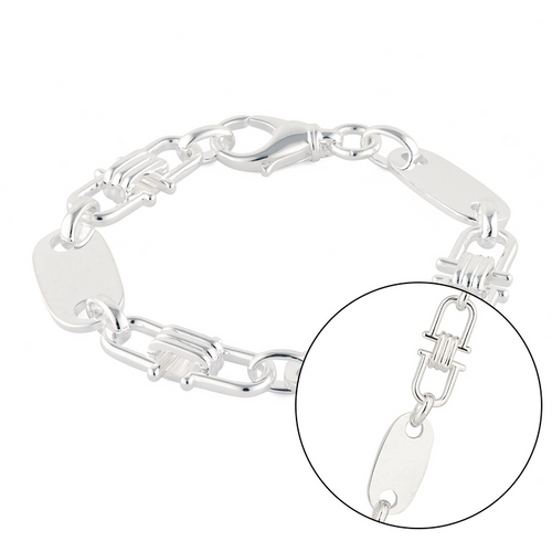 Plattenarmband 12mm breit - 925er Silber