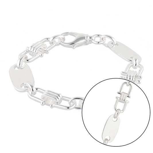 Plattenarmband 12mm breit - 925er Silber