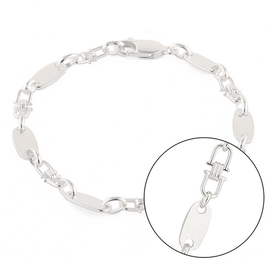 Plattenarmband 6mm breit - 925er Silber