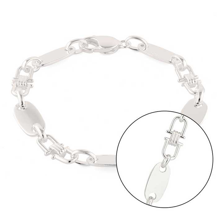 Plattenarmband 8mm breit - 925er Silber