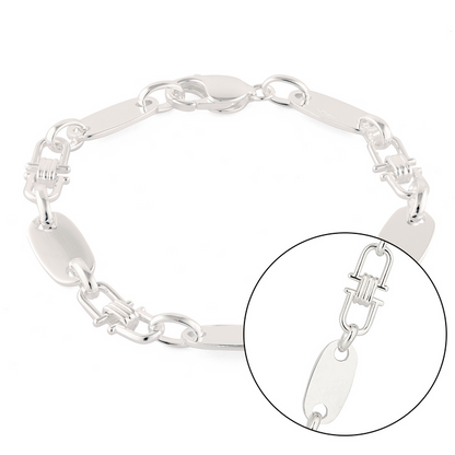 Plattenarmband 8mm breit - 925er Silber