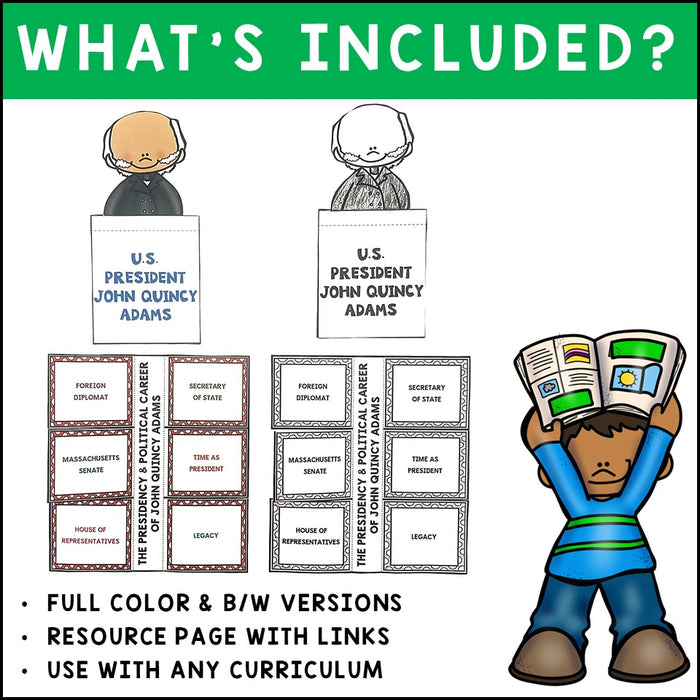 President John Quincy Adams Interactive Foldable Booklets