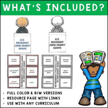President John Quincy Adams Interactive Foldable Booklets