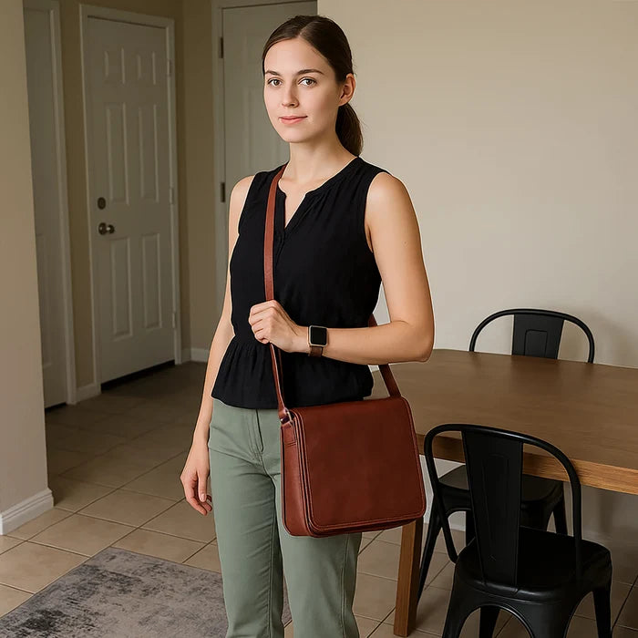 Quest Artisian Leather iPad Tablet Messenger Bag (11 Inch)
