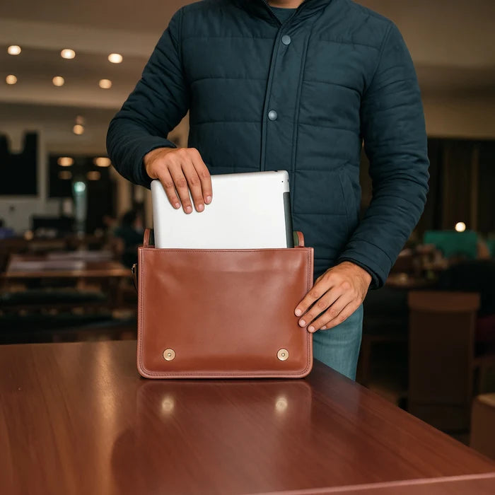 Quest Artisian Leather iPad Tablet Messenger Bag (11 Inch)