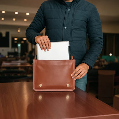 Quest Artisian Leather iPad Tablet Messenger Bag (11 Inch)