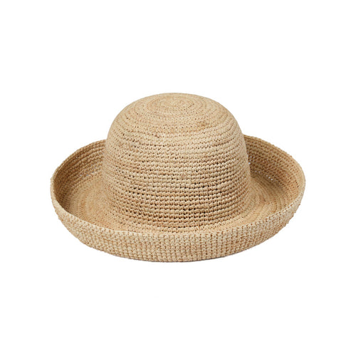 Raffia Cruiser straw boater hat in natural color