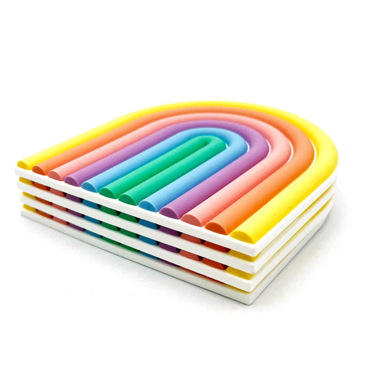 Rainbow Pastel Set of 4 Silicon Coasters