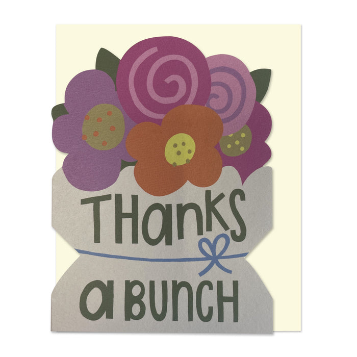 Raspberry Blossom Thanks A Bunch Greetings Card