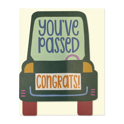 Raspberry Blossom You've Passed Congrats Greetings Card