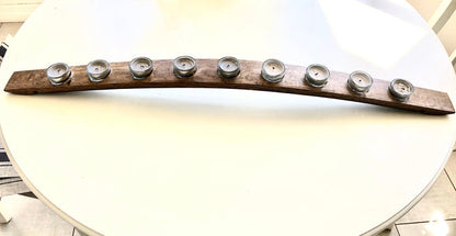 Reclaimed Vino Barrel Candelabra or Menorah - (9 or 12 candles)- Save our Landfills!