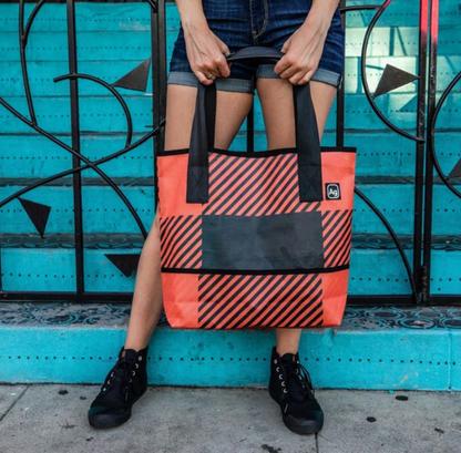 Recycled Billboard Banner Tote Bag, Large -  Made in the USA - Saves Landfill Space!