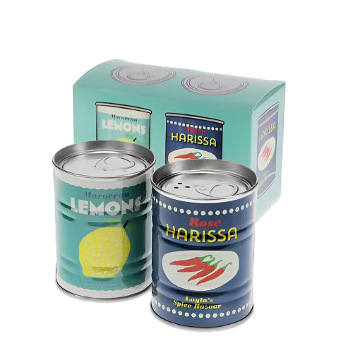 Rex Tin Salt & Pepper Shakers - Lemons & Harissa
